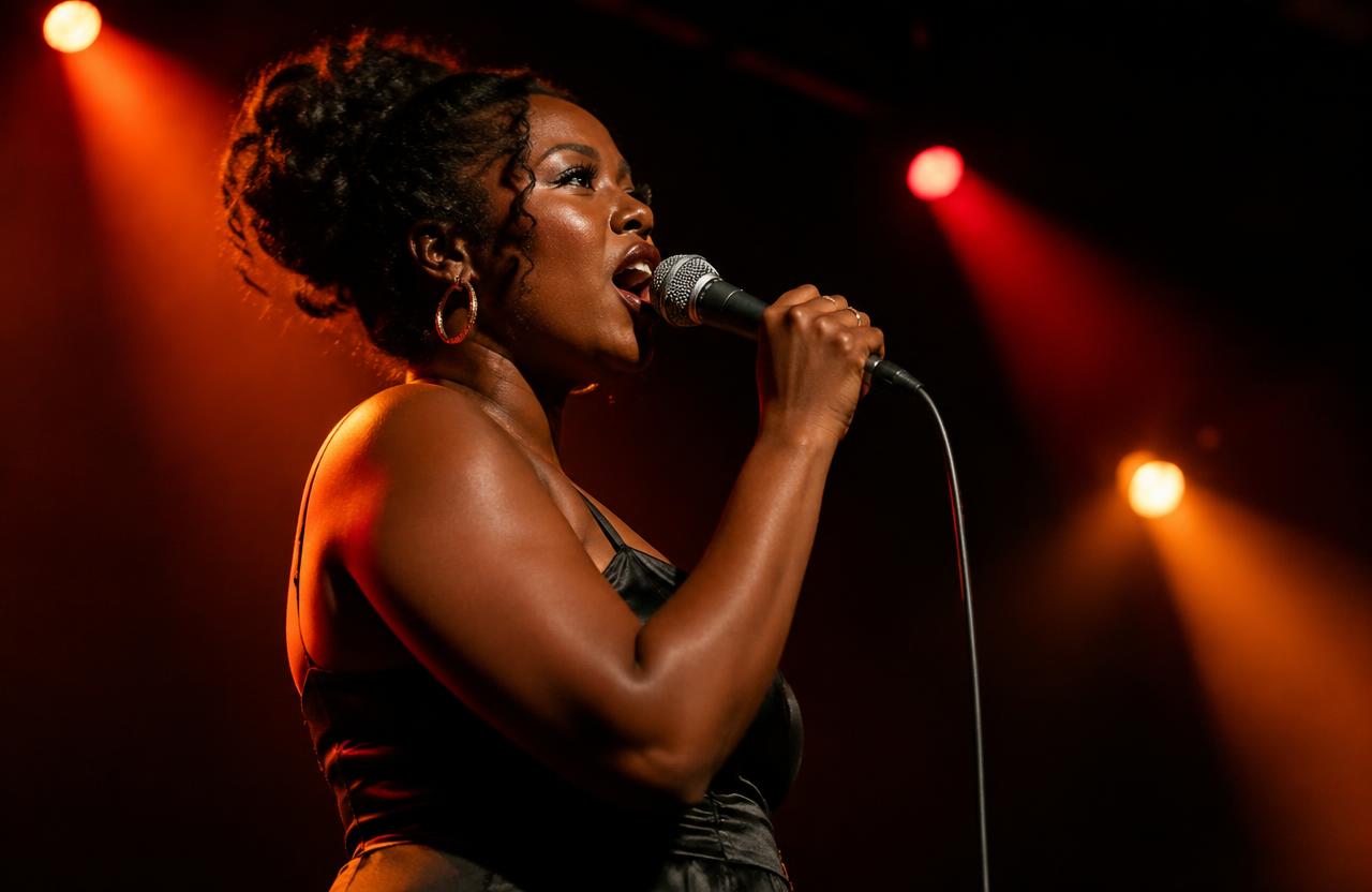Live singer performing on stage